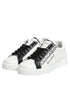Dolce & Gabbana Black White Leather Portofino Sneaker Shoes